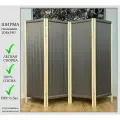 Ширма серая 4 створки, ширина 208 см высота 180 см, складная