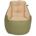 Кресло-мешок Пуффбери «Босс», размер большой, Эко-кожа и велюр Оливка и бежевый