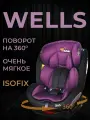 Автокресло детское с isofix от 0 до 36 кг, тип YC06 модель Wells, группа 0+/1/2/3, Универсальное, Полууниверсальное с изофикс, цвет Фиолетовый