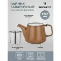 Чайник с металл. ситом и крышкой bronco luster 1200мл, 23,5х11х12,5см, коричневый