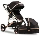 Коляска Q3 Wisesonle 2в1 трансформер детская от 0 до 3 лет С реверсивным блоком, черный