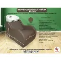 Парикмахерская мойка RedPouf Retro c белой раковиной в коричневом цвете