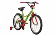 Велосипед NOVATRACK 20 STRIKE черный-зелёный, тормоз нож, крылья корот, защита А-тип
