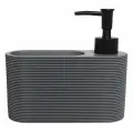 Диспенсер для моющего средства, 250 мл, органайзер, с губкой, полирезин/пластик, серый