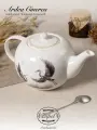 Чайник заварочный Zapel Ardea Cinerea, фарфор, с рисунком, 1.475 л