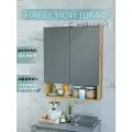 Шкаф навесной с нишей и полками дуб крафт золотой/графит 60 см для туалета и ванной Уклад
