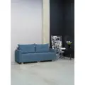 Раскладной диван кровать Пекин NEW прямой модульный, механизм еврокнижка, 213х102х85 см, синий