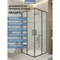 Душевой уголок 100х100 см. Квадро стекло прозрачное, профиль цвета графит