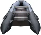 Надувная ПВХ лодка Hunterboat Хантер 340 с жестким дном, цвет серый/черный