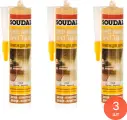 Герметик акриловый Soudal / Судал паркетный, цвет сосна, 280мл / строительство и ремонт (комплект из 3 шт)