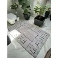 Коврик Natali's Carpet, для ванной, нескользящий, акрил, серый/черный, 90x130