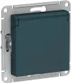 Розетка силовая штепсельная Systeme Electric / Систем Электрик AtlasDesign, 16А 250В IP20 изумруд с заземлением, крышкой и шторками, ATN000846 / электрооборудование