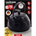 Чайник заварочный 700 мл Loraine керамический, черный, фильтр нержавеющая сталь