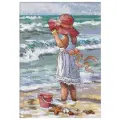 Dimensions Набор для вышивания Девочка на берегу (65078), 18 х 13 см