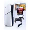 Игровая приставка Sony PlayStation 5 Slim, 1ТБ(с дисководом), 2й черный + GTA5+UFC+Mortal Combat11