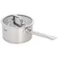 Ковш кухонный 3,4 л с крышкой из нержавеющей стали, индукция