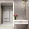 Зеркало с подсветкой в алюминиевой раме настенное ONE MIRROR 200х90см. Свет: Холодный белый 6000К. Золото