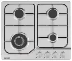 Газовая варочная панель Comfee CGH610X, 4 конфорки, WOK конфорка, нержавеющая сталь, электроподжиг, газ-контроль