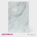 Доска разделочная стеклянная Доляна «Белый мрамор», 30×20 см