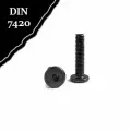 Винт мебельный DIN 7420 М6х30 с плоской головкой, чёрный, под шестигранник