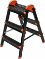 Стремянка-табурет стальная Zalger 9901-03Ч 3 ступени, двухсторонняя, максимальная нагрузка 120 кг
