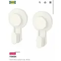 Крючки на присосках IKEA TISKEN, 2шт, для полотенец , пластик, белые