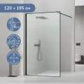Душевая перегородка 120х195 см. Ulitka Walk In Prisma стекло матовое, профиль черный