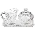 Набор Crystal Bohemia Diamond, поднос + молочник + сахарница