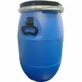 Бочка Полоцкпласт п/э 65л. круглая, с усиленной ручкой, с черной крышкой, с металлическим обручем цв. синий