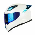 Мотошлем Soman Taiko Pearl White-Blue spoiler XL