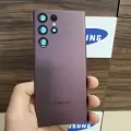 Крышка для Samsung S22 Ultra - задняя стеклянная панель хорошее качество (цвета бургунди)