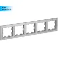 Рамка 5-мест. алюм. РУ-5-БрА BRITE IEK (комплект 6 шт)