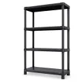 Стеллаж СБ 900.4 черный пластиковый Туба-Дуба «OPTIMUS» 90*40*143 см