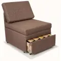 Кресло-кровать Миник 3в1: кресло, кровать, кушетка. 65х89х74 см, с ящиком, выкатной механизм трансформации, велюр Rich Brown