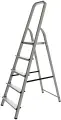Стремянка Новая Высота, 5 ступеней, стальная, рифленые ступени, площадка, дуга безопасности