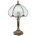 Винтажная настольная лампа Тиффани с абажуром, светильник для комнаты, кухни, спальни GSMIN GS-16 диаметр 20см высота 35см (Дизайн 1)