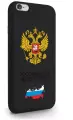 Черный силиконовый чехол SignumCase для iPhone 6/6s Герб России для Айфон 6/6с