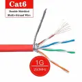 Кабель RJ45 Cat6 для интернет-LAN, многожильный кабель с двойным экранированием, сетевой SFTP, витая пара, соединительные кабели CAT6, синий, красный