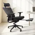 Офисное поворотное эргономичное кресло SPARX FX-3 Hacker Black / Black с подставкой для ног