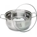 Кастрюля из нержавеющей стали со стеклянной крышкой OLIVIA 24х11.5см 4.8л, ATTRIBUTE STEEL