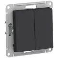 Выключатель Schneider Electric Atlas Design ATN001051 двухклавишный скрытая установка карбон