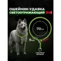 Ошейник-удавка ZOOONE с 2-я кольцами круглый светоотражающий 9 мм*70 см (киви) 76-1064
