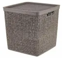 Коробка IDEA Бязь, 17л, с крышкой, квадратная, французкий серый