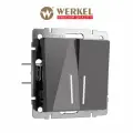 Выключатель двухклавишный с подсветкой Werkel W1120144 черный акрил IP20