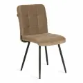 Стул обеденный TetChair Medeo бежевый черный, Porsche 5, велюр, 47х56х89 см.