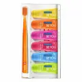BE YOU Набор зубных паст Шесть вкусов, 6х10 ml + Ультрамягкая зубная щетка CS5460 (оранжевая)