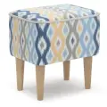 Пуф MONOFIX одос принт для туалетного столика, в прихожую, на балкон, в пвз, микровелюр Абстракция голубой