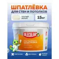 Шпатлевка акриловая 15 кг OLECOLOR для стен и потолков, для заделки трещин, Высокая эластичность, Готовая к применению, Шпаклевка для внутренних работ, белая