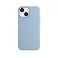 Чехол силиконовый Магсейф для iPhone 13 Blue Fog с анимацией NFC, Silicone case Магсейф для айфон 13 - Голубой