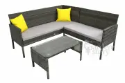 Набор садовой мебели, Комплект для дачи Рикардо на 5 персон, искусственный ротанг, серый